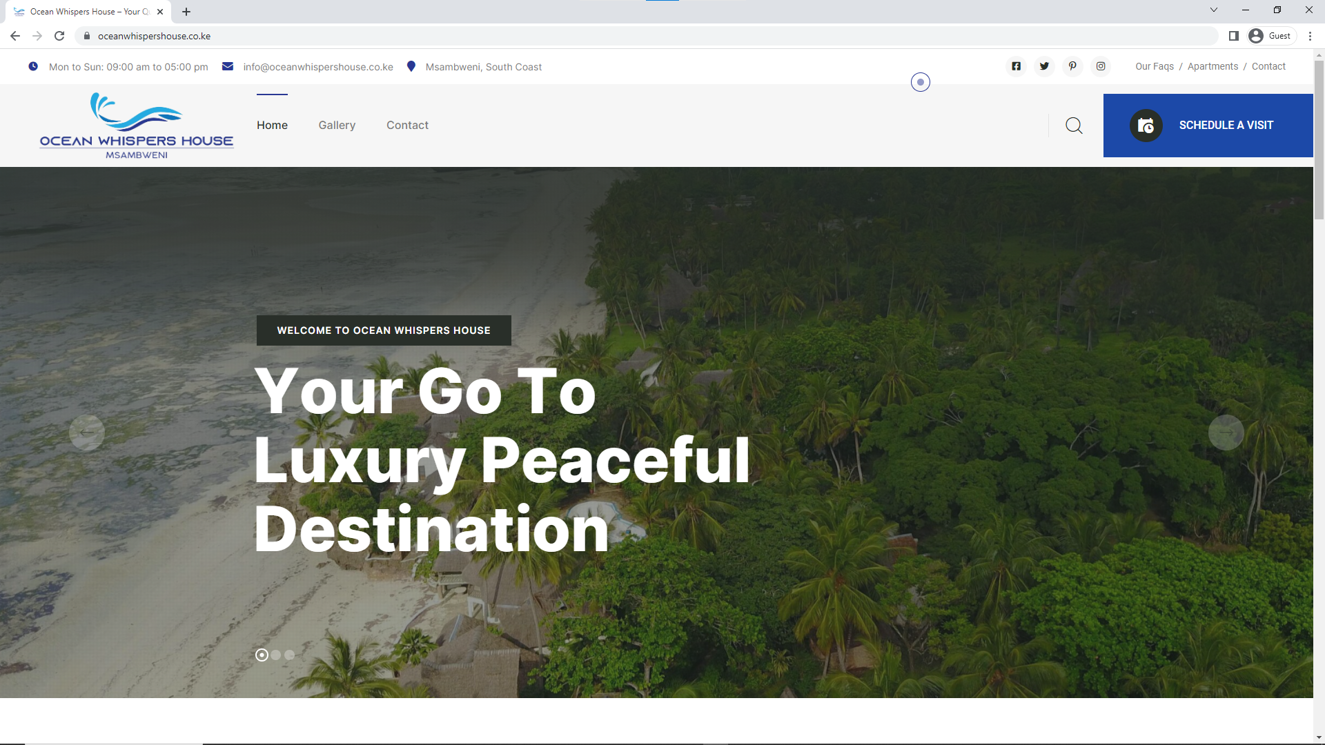 Website Design for Ocean Whispers House